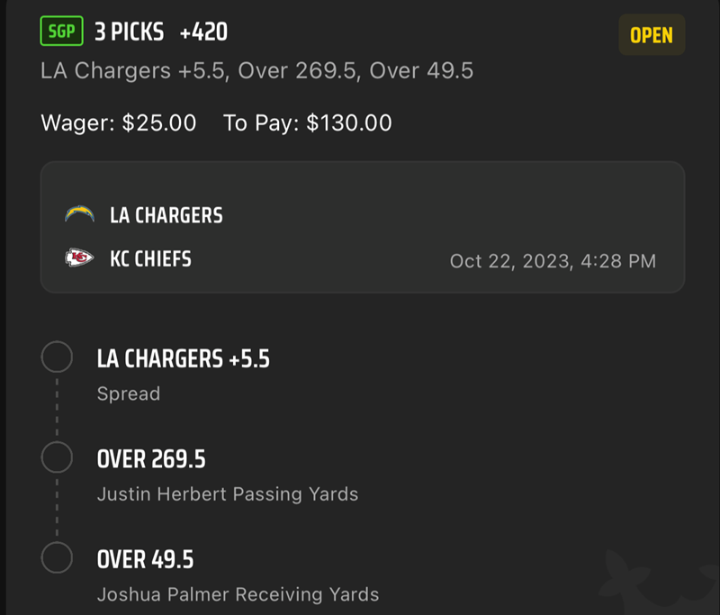 A screenshot of a sports betting app

Description automatically generated